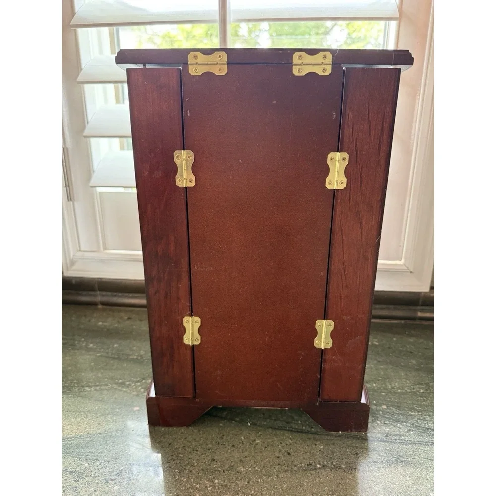 Vintage‎ Wood Jewelry Box 7 Drawer Two Doors...
